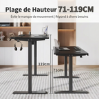Bureau électrique réglable hauteur 100 cm mémoire assis debout