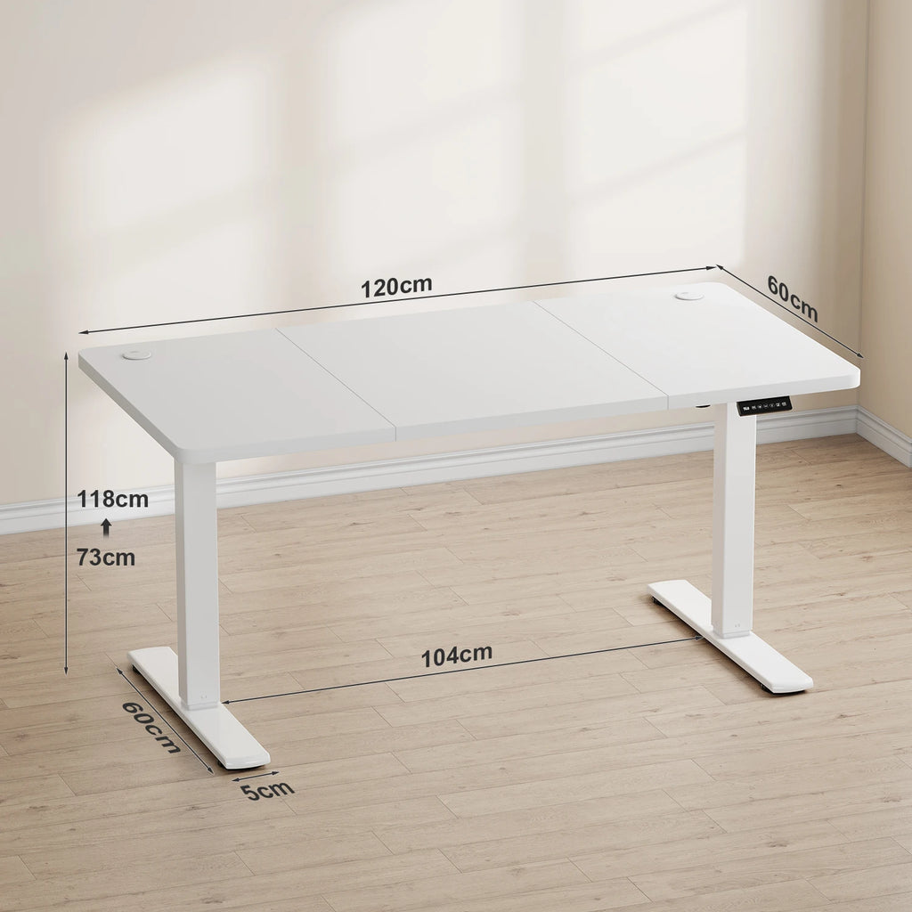 Bureau électrique réglable hauteur 120 cm avec port USB