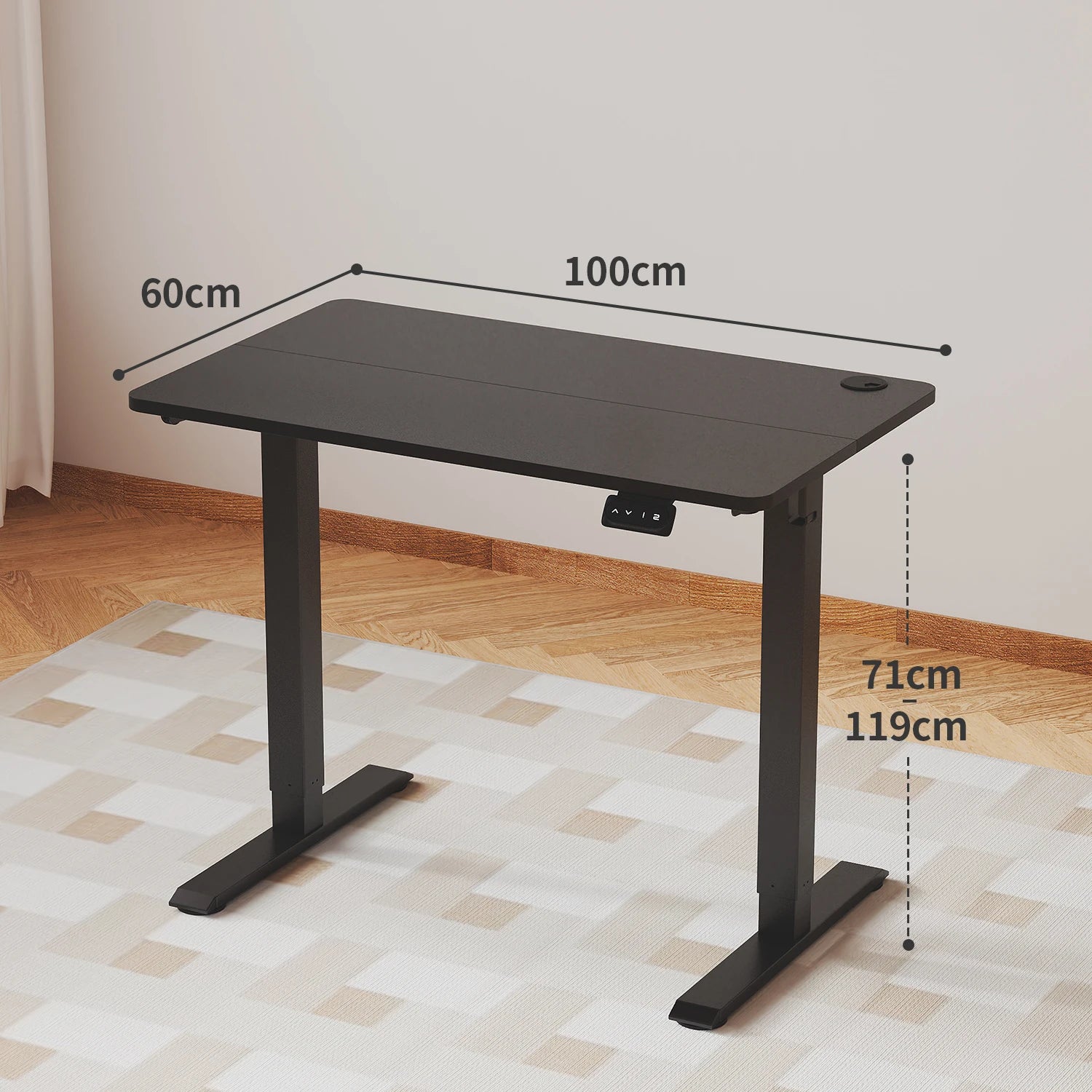 Bureau électrique réglable hauteur 100 cm mémoire assis debout