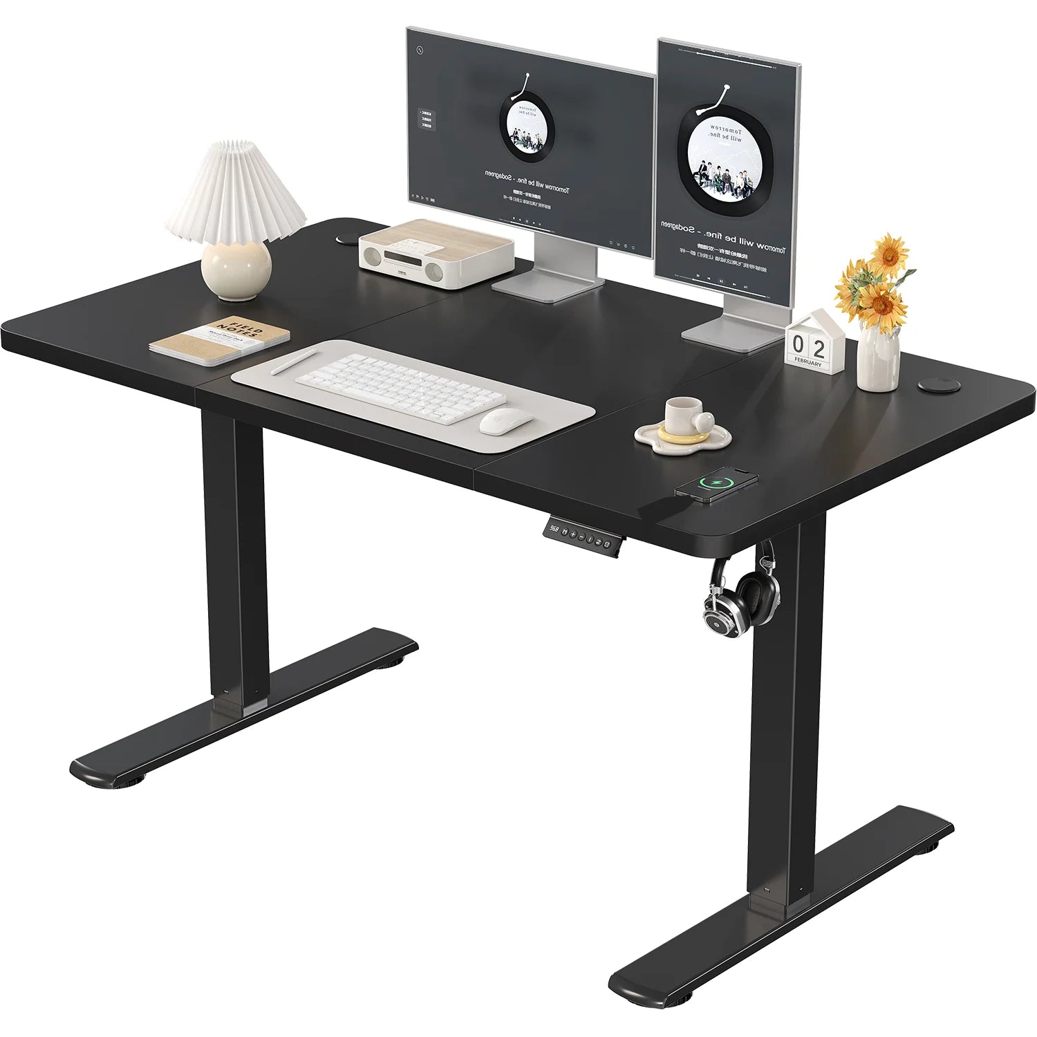 Bureau électrique réglable hauteur 120 cm avec port USB