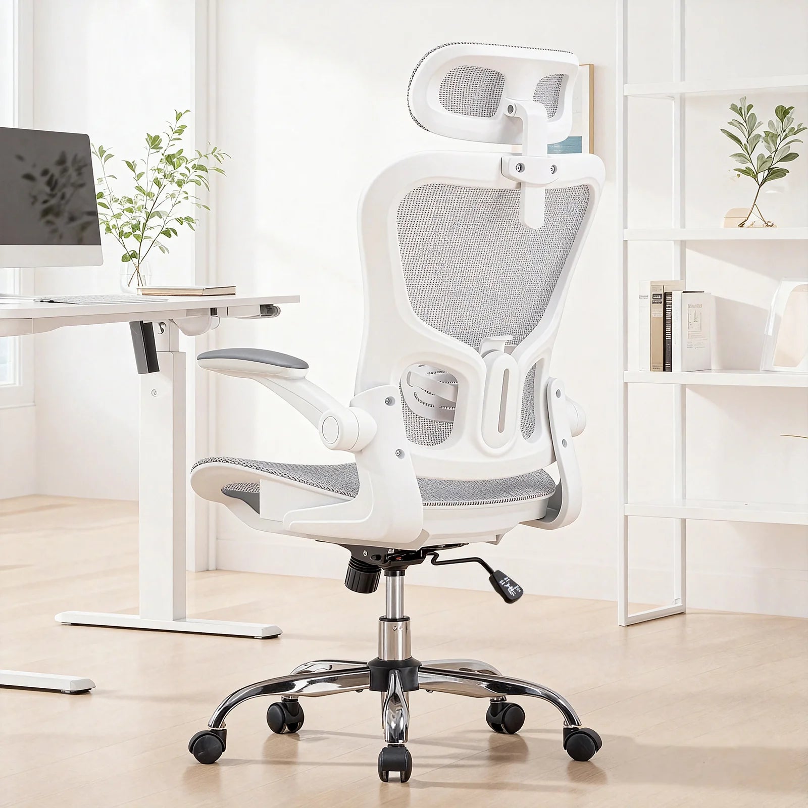 Chaise de bureau ergonomique appui tête réglable maille