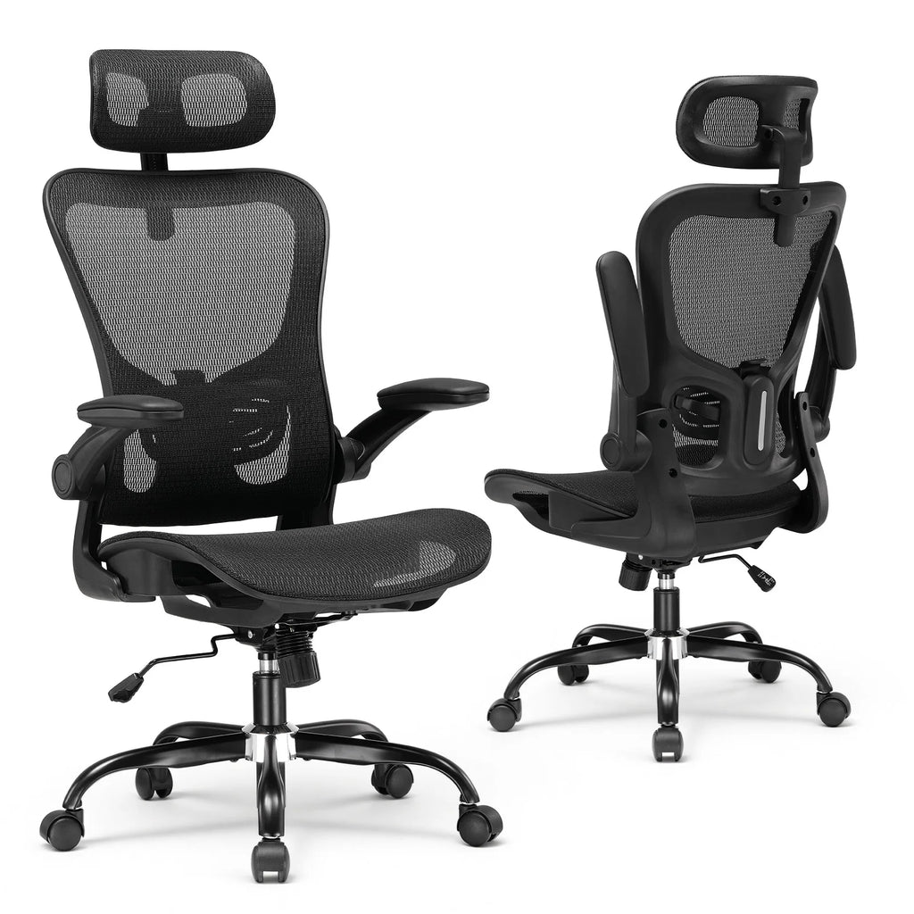 Chaise de bureau ergonomique appui tête réglable maille