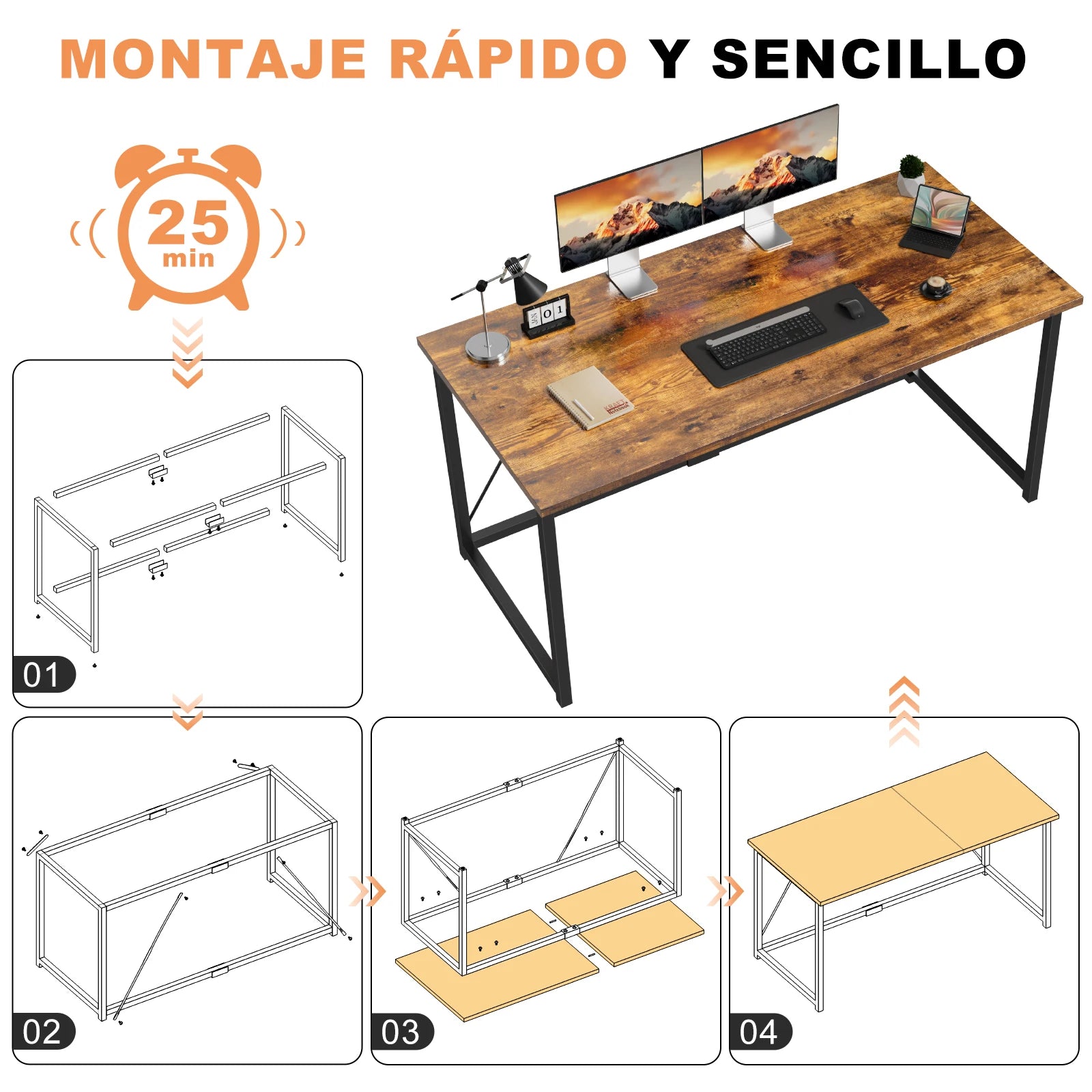Bureau ergonomique réglable hauteur assis debout