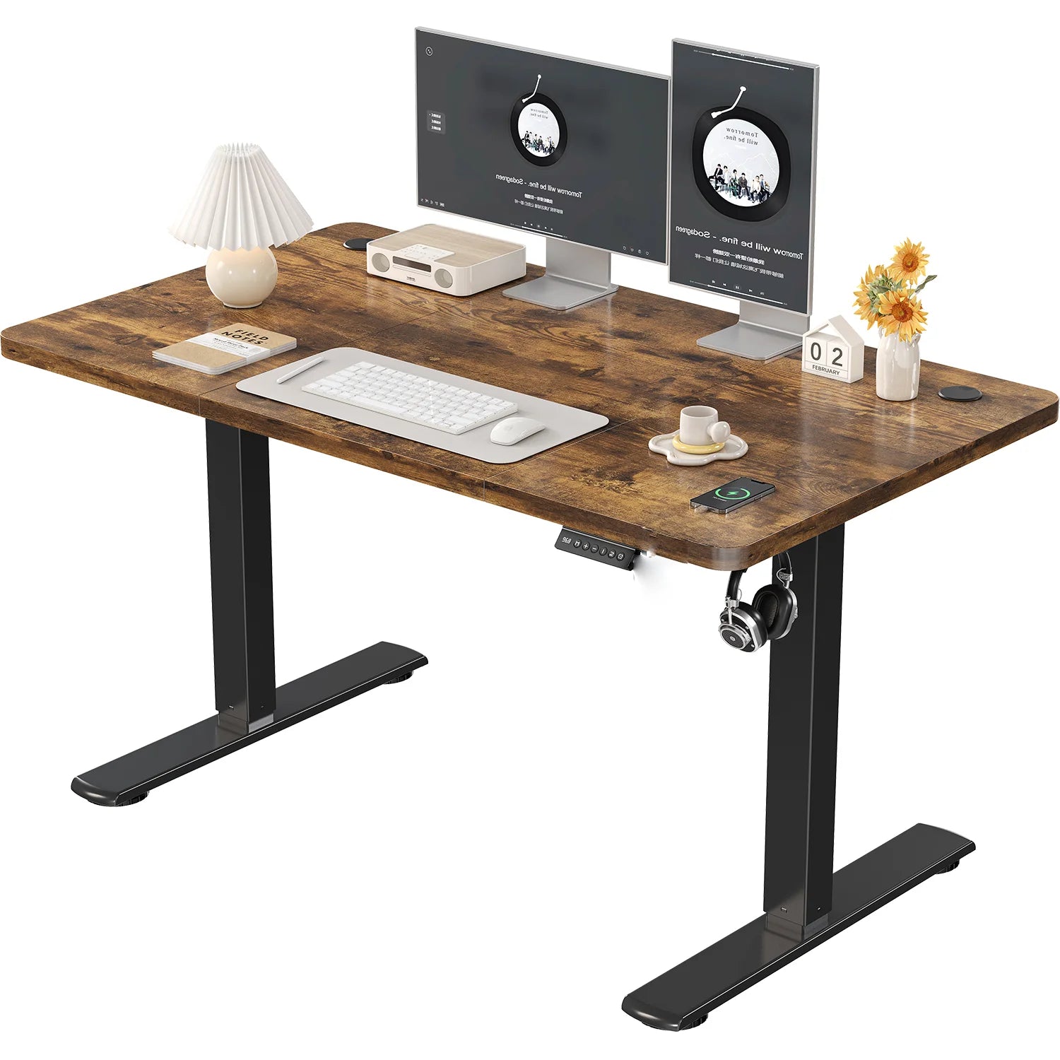 Bureau électrique réglable hauteur 120 cm avec port USB