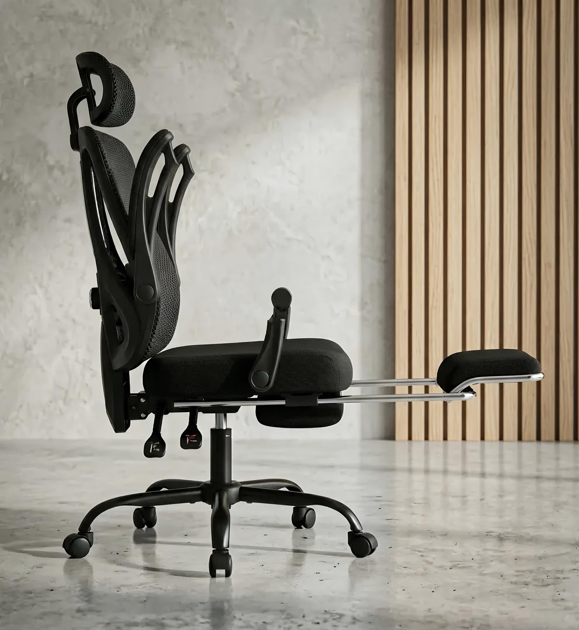 Chaise ergonomique soutien lombaire repose pied appui tête