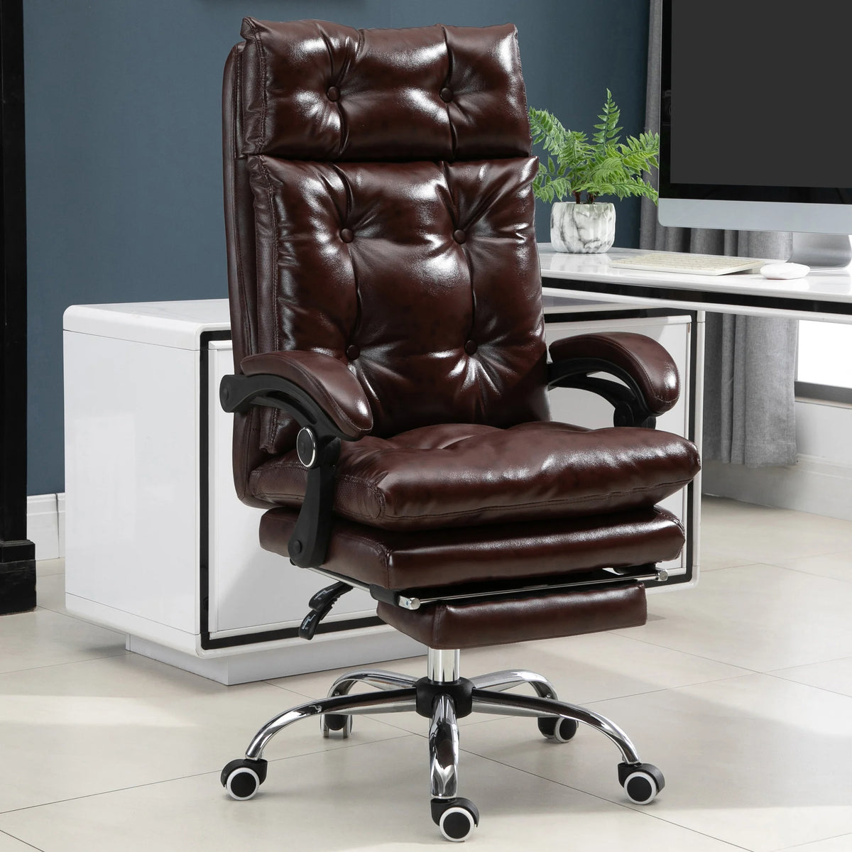 Chaise de bureau ergonomique inclinable avec repose pieds