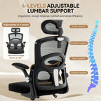 Chaise ergonomique dossier haut appui tête soutien lombaire