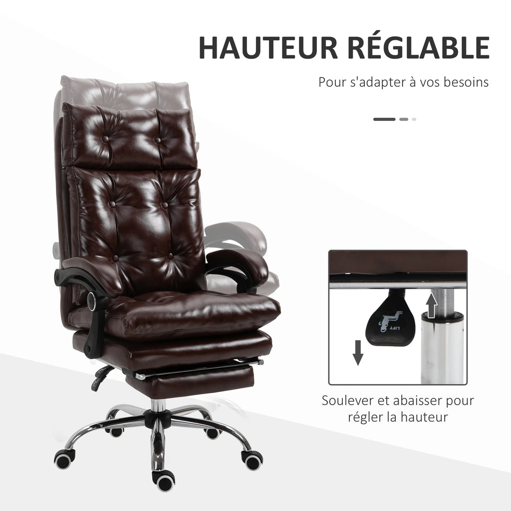 Chaise de bureau ergonomique inclinable avec repose pieds