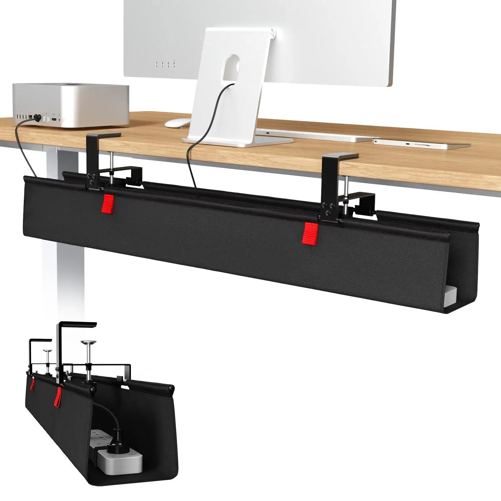 Goulotte rangement câble sous bureau sans perçage